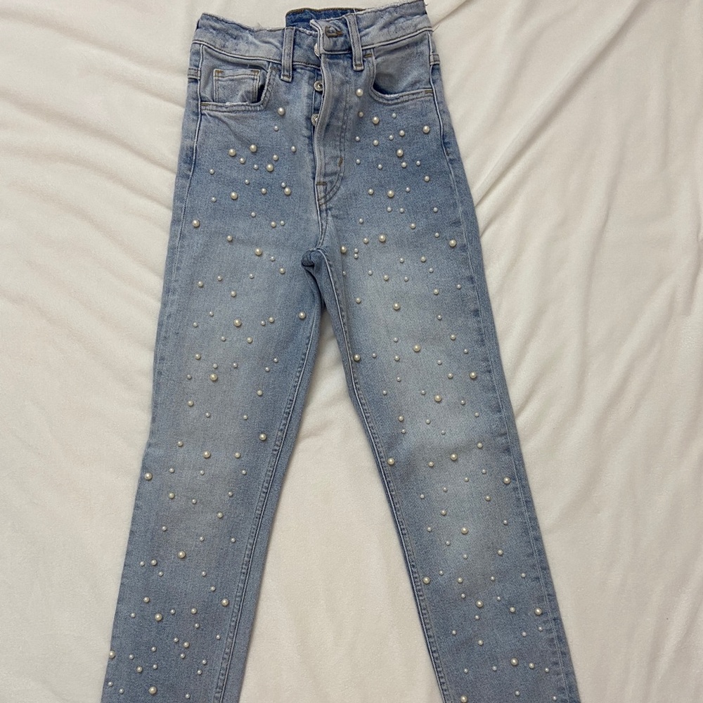 H&M pearl jeans